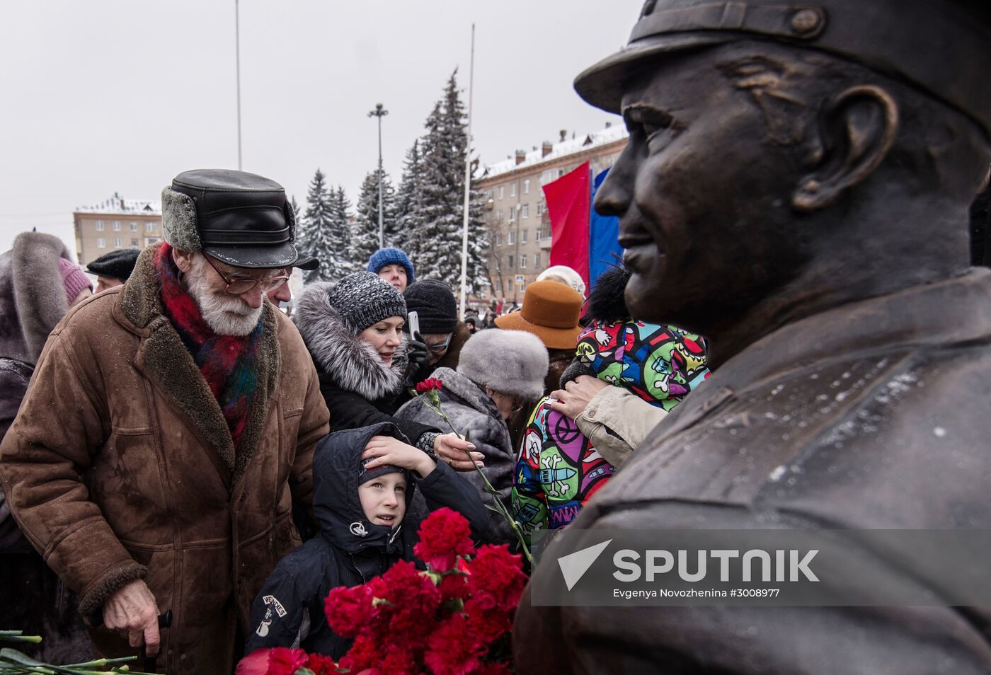 Unveiling of Sergei Korolev and Yuri Gagarin monument