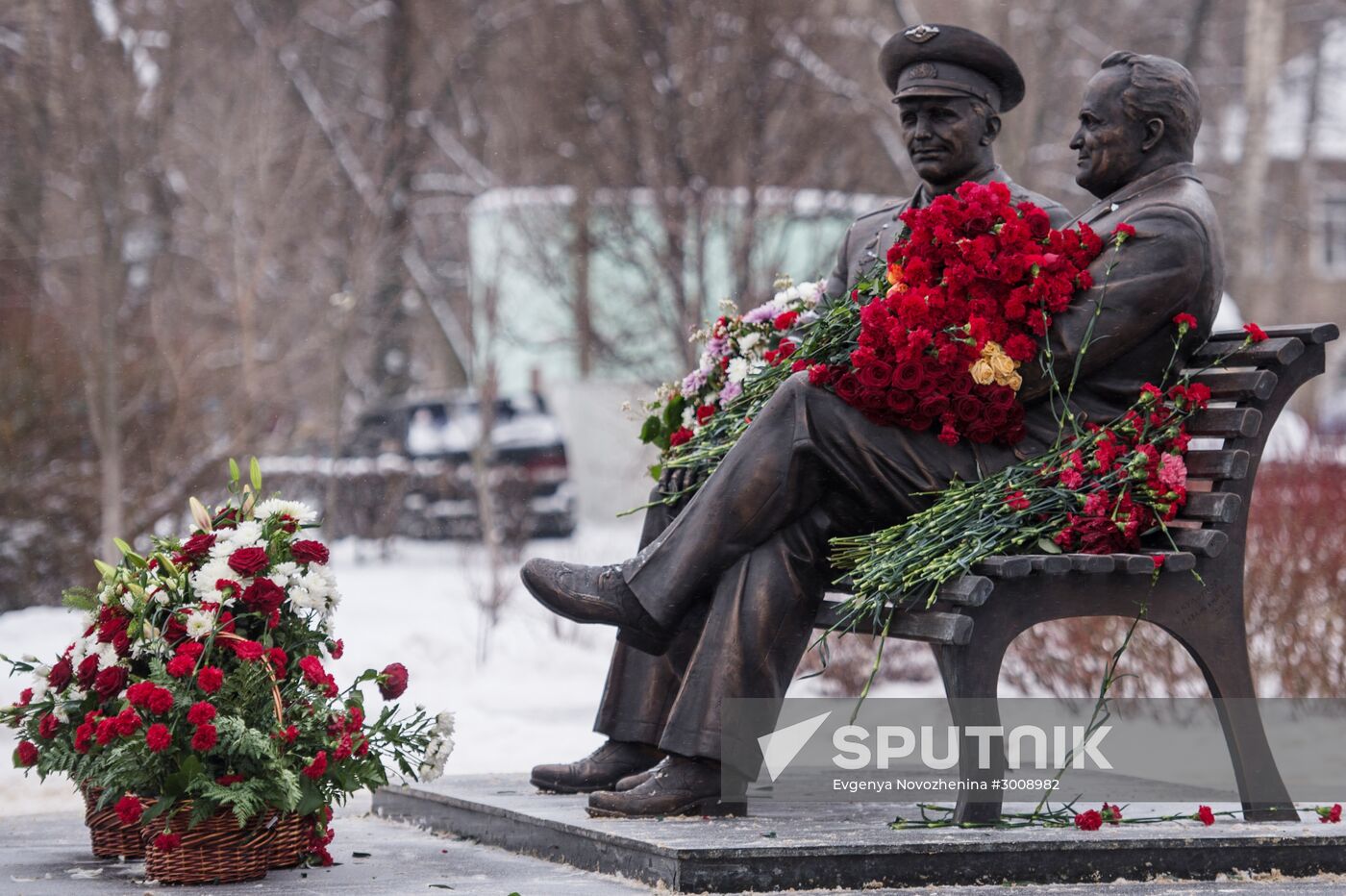 Unveiling of Sergei Korolev and Yuri Gagarin monument