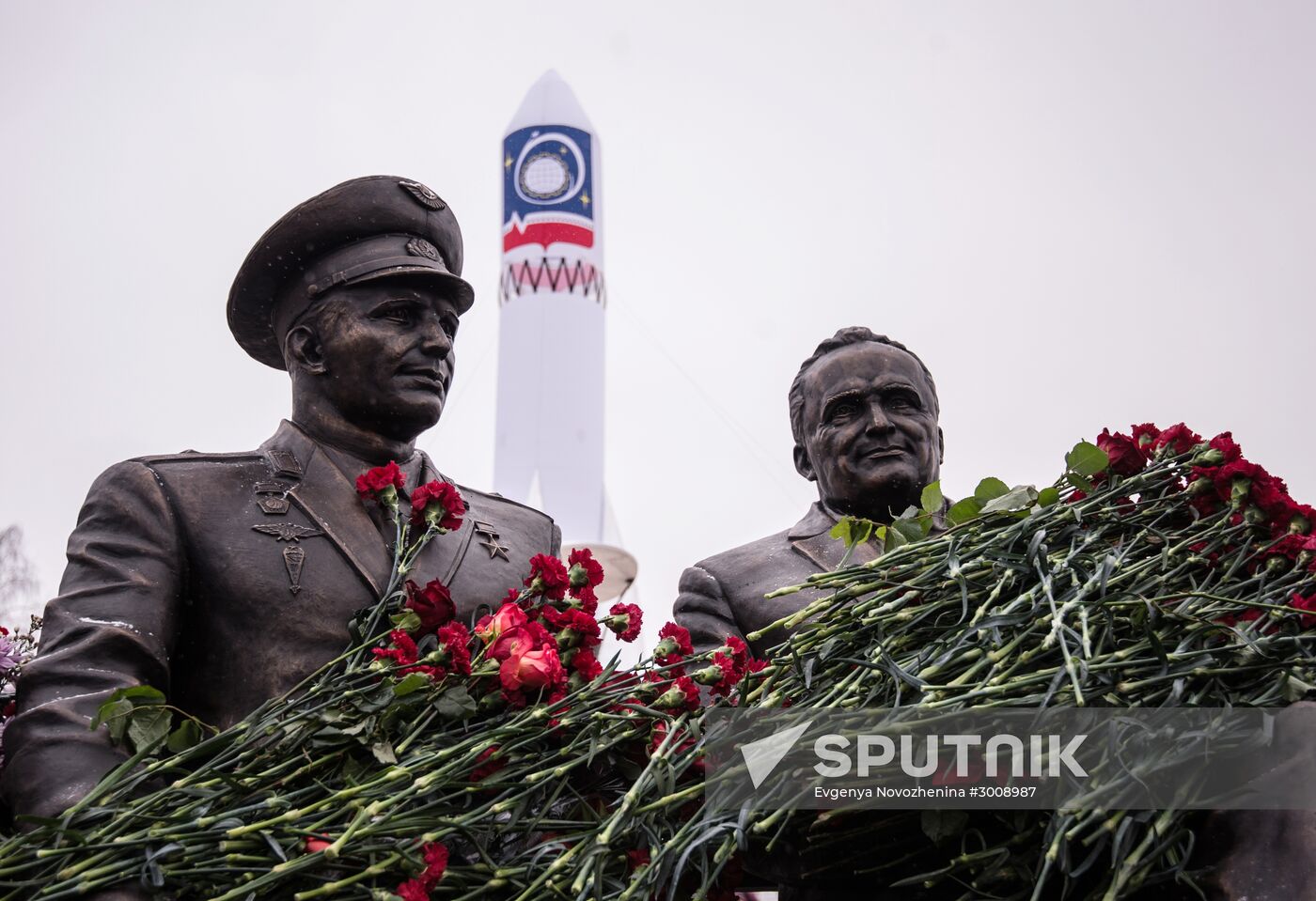 Unveiling of Sergei Korolev and Yuri Gagarin monument