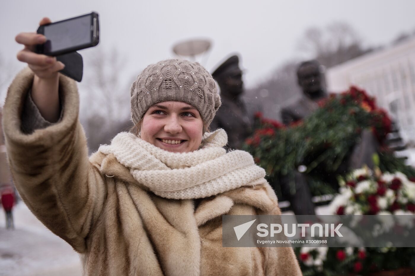 Unveiling of Sergei Korolev and Yuri Gagarin monument