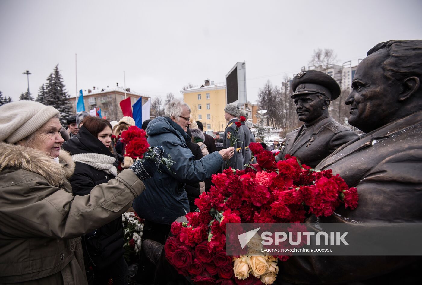 Unveiling of Sergei Korolev and Yuri Gagarin monument