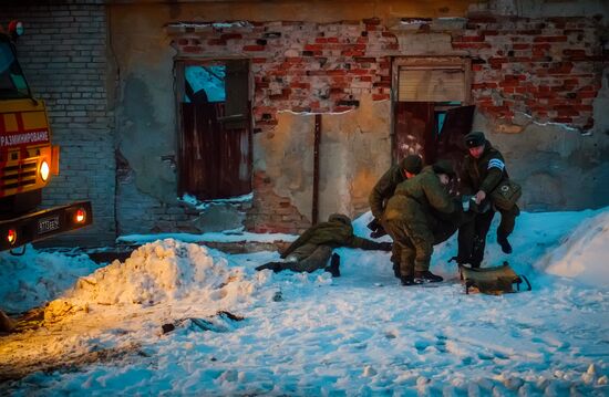 Military facility accident management drills in Leningrad Region