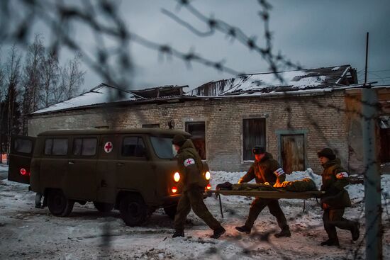 Military facility accident management drills in Leningrad Region