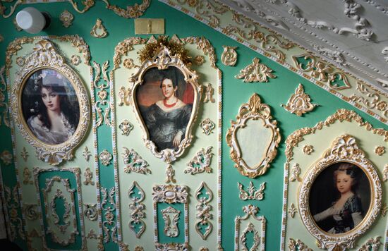 Pensioner paints entrance hall Baroque style in Kiev