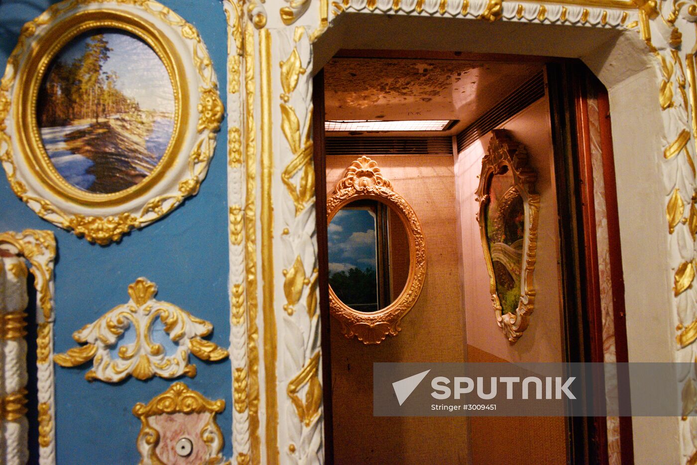 Retired resident paints entrance hall Baroque style in Kiev