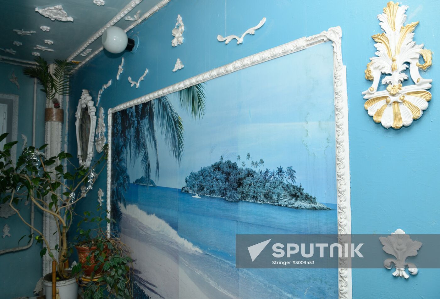 Retired resident paints entrance hall Baroque style in Kiev