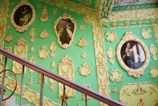Retired resident paints entrance hall Baroque style in Kiev