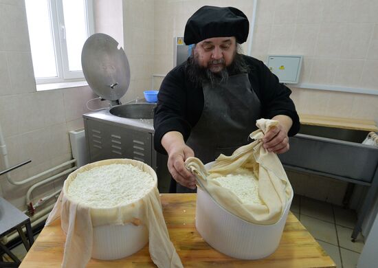 Cheese production at Dalmatovo Assumption Monastery in Kurgan Region