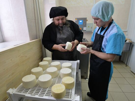 Cheese production at Dalmatovo Assumption Monastery in Kurgan Region