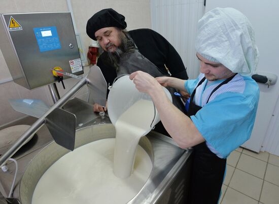 Cheese production at Dalmatovo Assumption Monastery in Kurgan Region