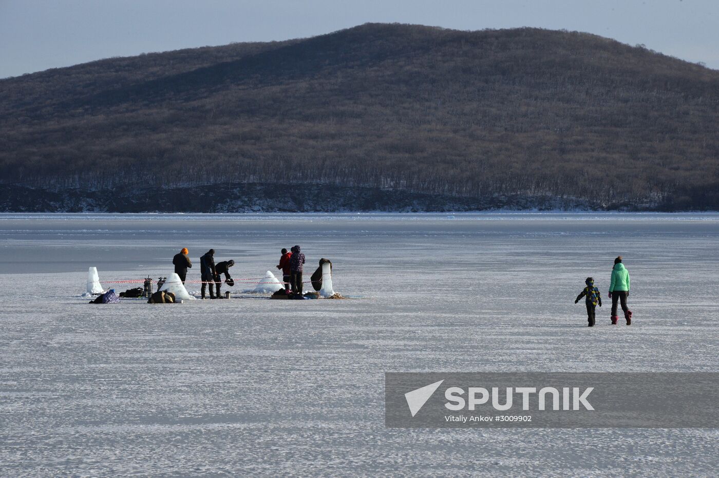 Old New Year celebrations on ice-covered Eastern Bosphorus