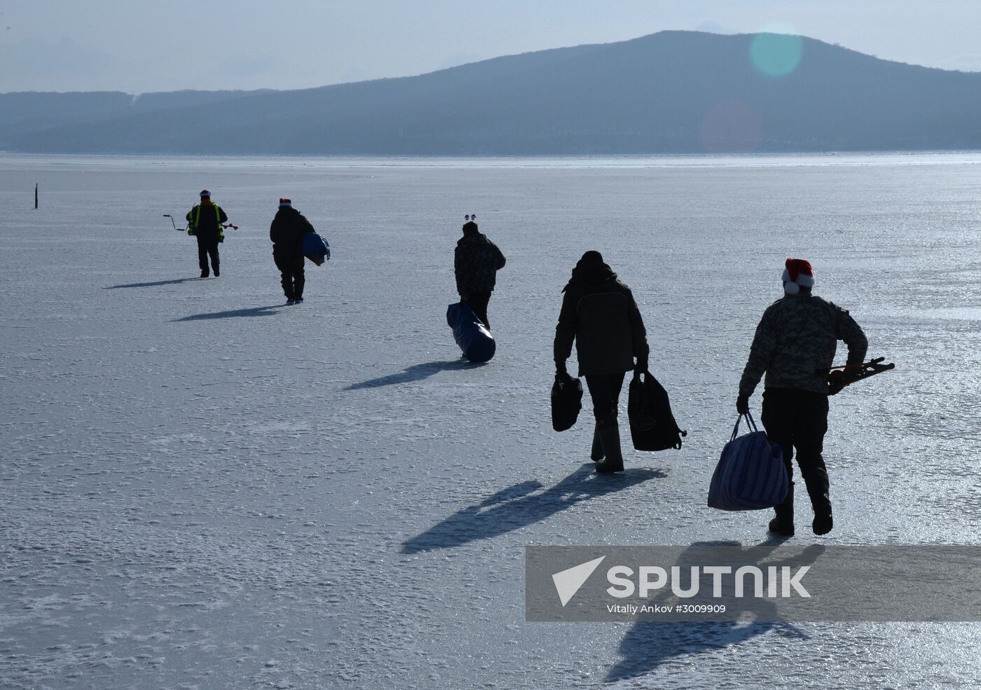 Old New Year celebrations on ice-covered Eastern Bosphorus