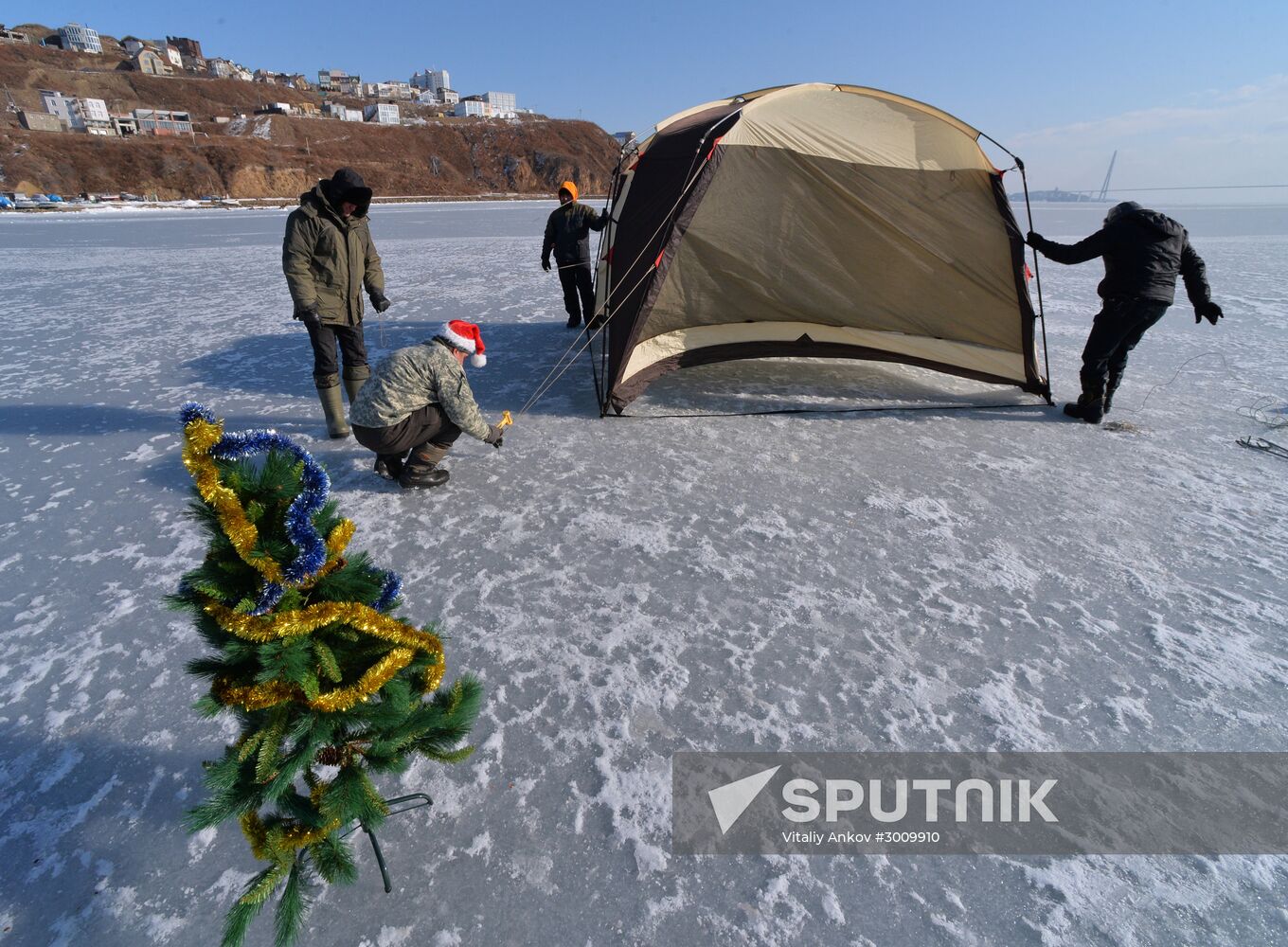 Old New Year celebrations on ice-covered Eastern Bosphorus