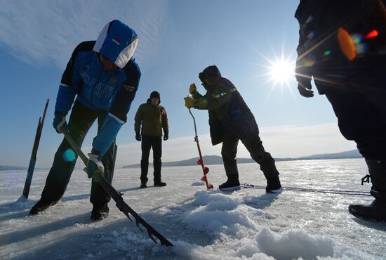 Old New Year celebrations on ice-covered Eastern Bosphorus