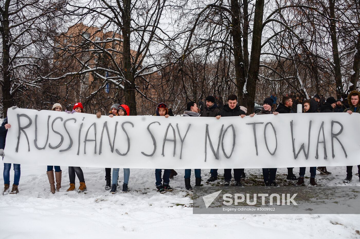 Protests outside German Embassy in Moscow
