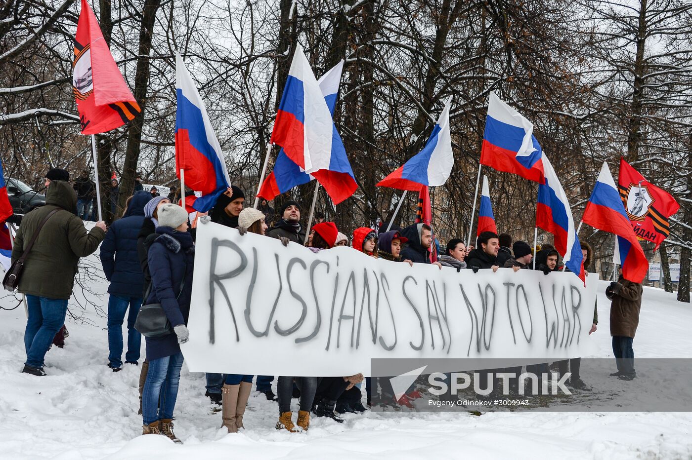 Protests outside German Embassy in Moscow
