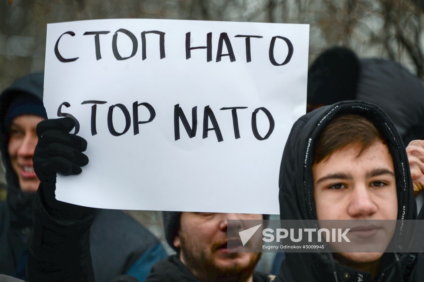 Protests outside German Embassy in Moscow