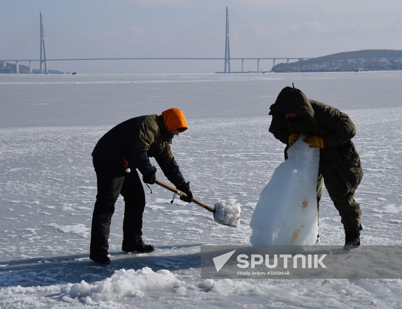 Old New Year celebrations on ice-covered Eastern Bosphorus