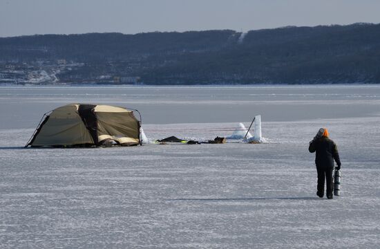 Old New Year celebrations on ice-covered Eastern Bosphorus