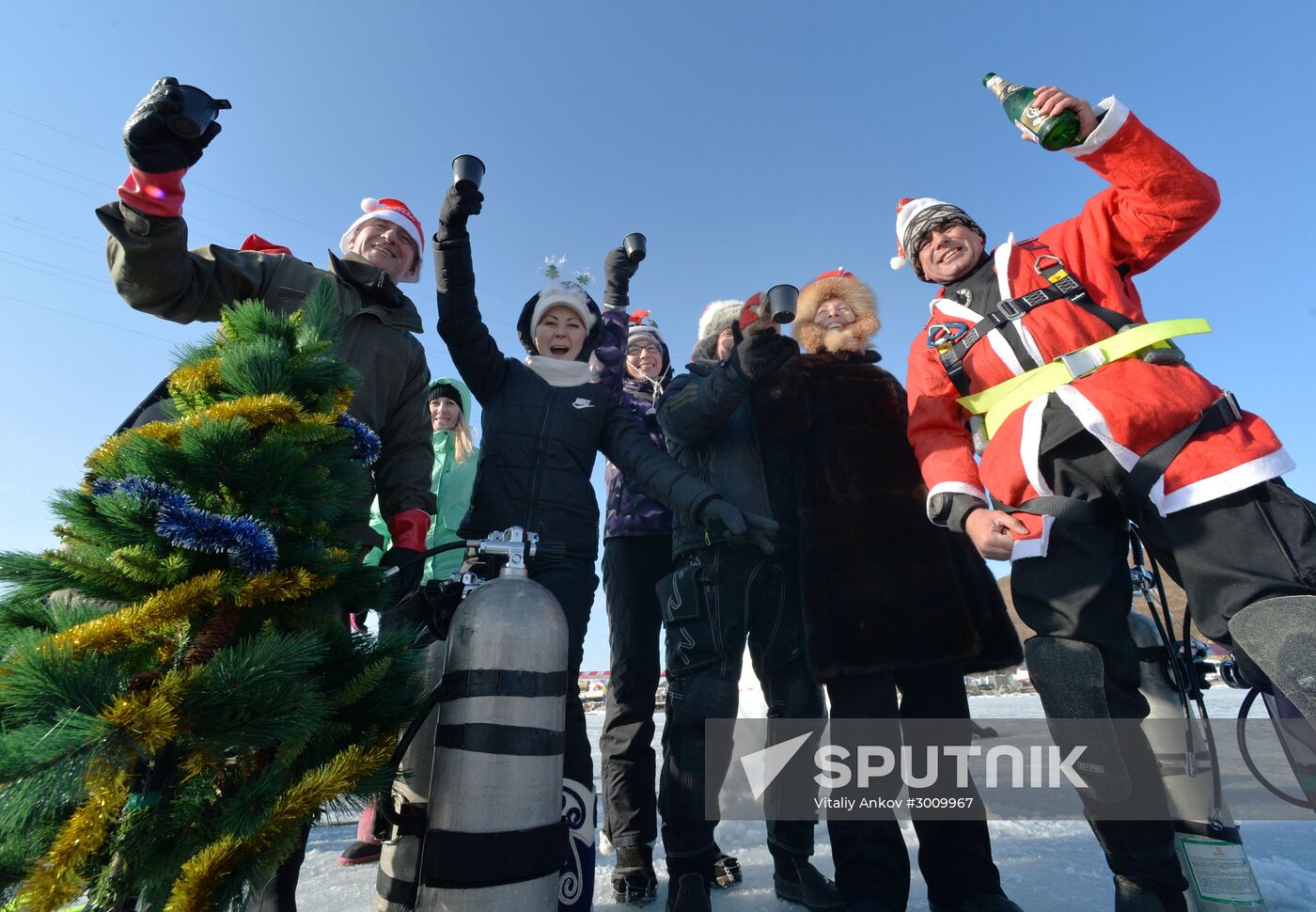 Old New Year celebrations on ice-covered Eastern Bosphorus