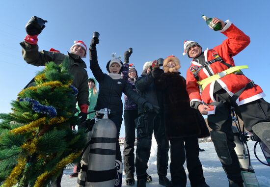 Old New Year celebrations on ice-covered Eastern Bosphorus