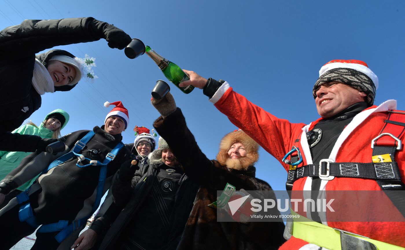 Old New Year celebrations on ice-covered Eastern Bosphorus