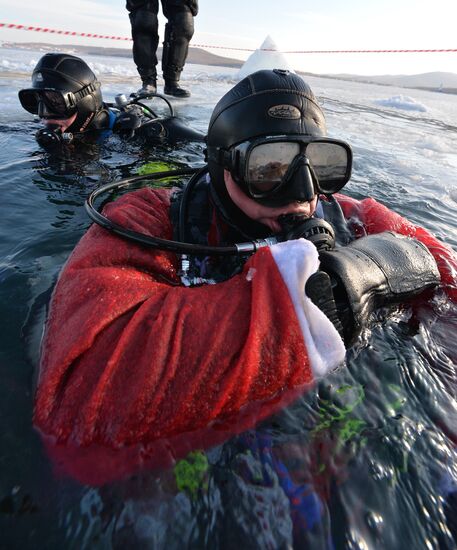 Old New Year celebrations on ice-covered Eastern Bosphorus