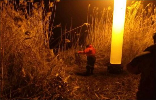 Searching for children who fell through ice in Krasnodar Territory