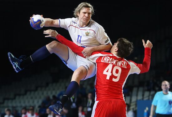 The 2017 IHF World Men's Handball Championship. Poland vs. Russia