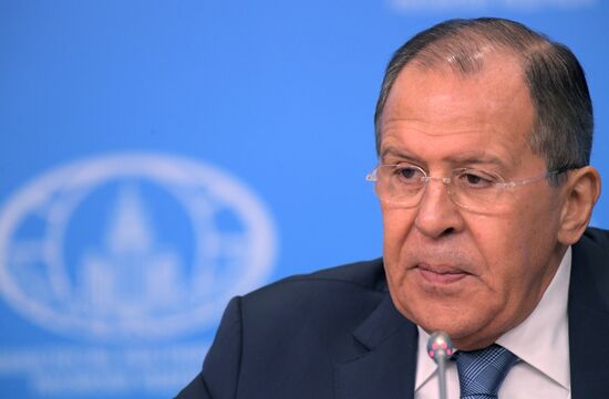 News conference with Russian Foreign Minister Sergei Lavrov