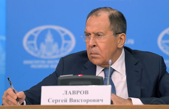 News conference with Russian Foreign Minister Sergei Lavrov