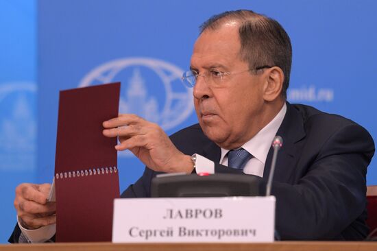 News conference with Russian Foreign Minister Sergei Lavrov