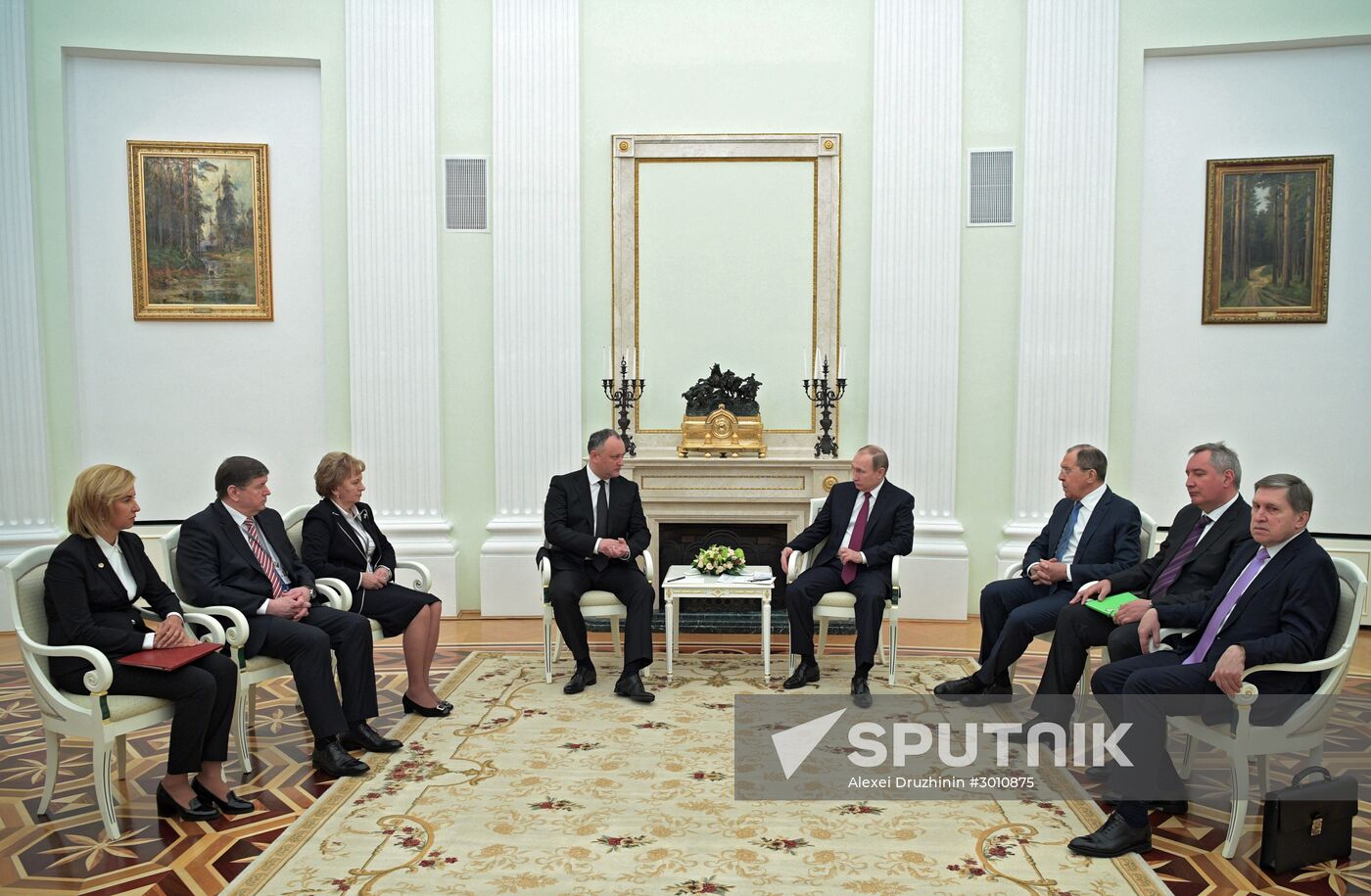 Russian President Vladimir Putin meets with President of Moldova Igor Dodon