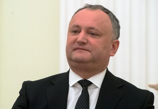 Russian President Vladimir Putin meets with President of Moldova Igor Dodon