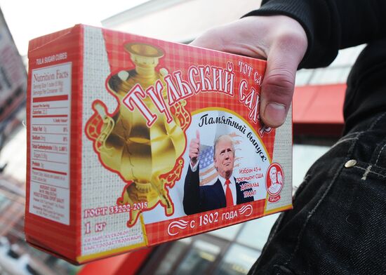 Pack of refined sugar with Donald Trump's picture in Tula