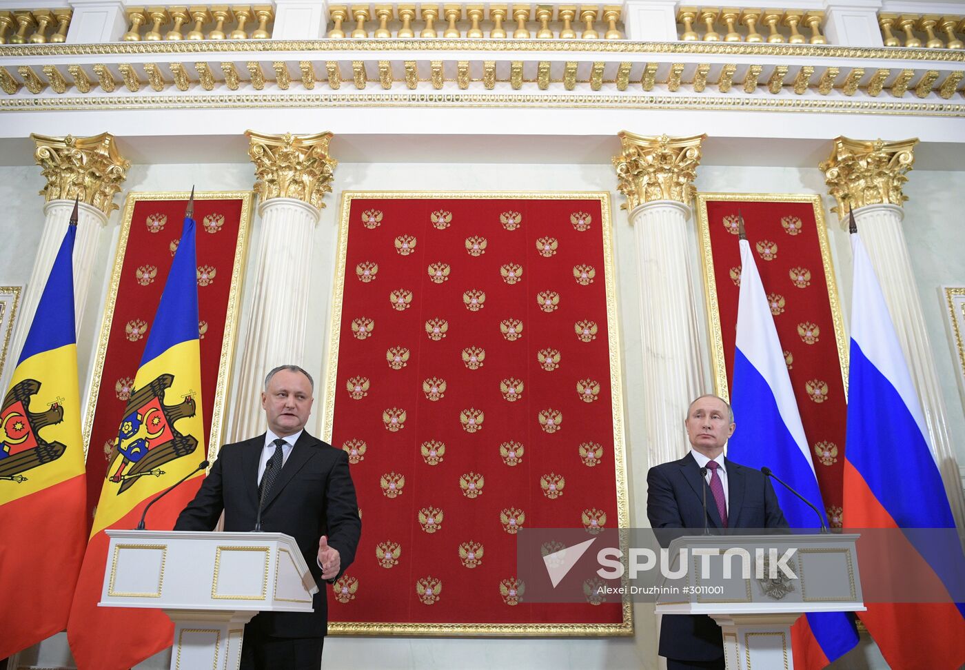 Russian President Vladimir Putin meets with President of Moldova Igor Dodon