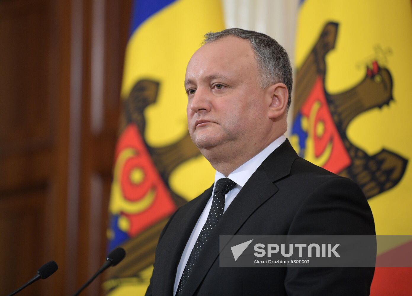 Russian President Vladimir Putin meets with President of Moldova Igor Dodon