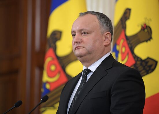 Russian President Vladimir Putin meets with President of Moldova Igor Dodon
