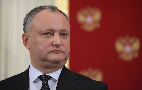 Russian President Vladimir Putin meets with President of Moldova Igor Dodon