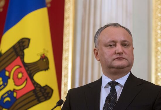 Russian President Vladimir Putin meets with President of Moldova Igor Dodon
