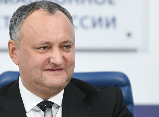 Press conference of President of Moldova Igor Dodon