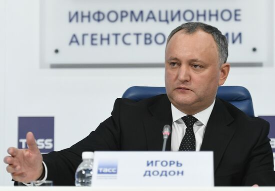 Press conference of President of Moldova Igor Dodon