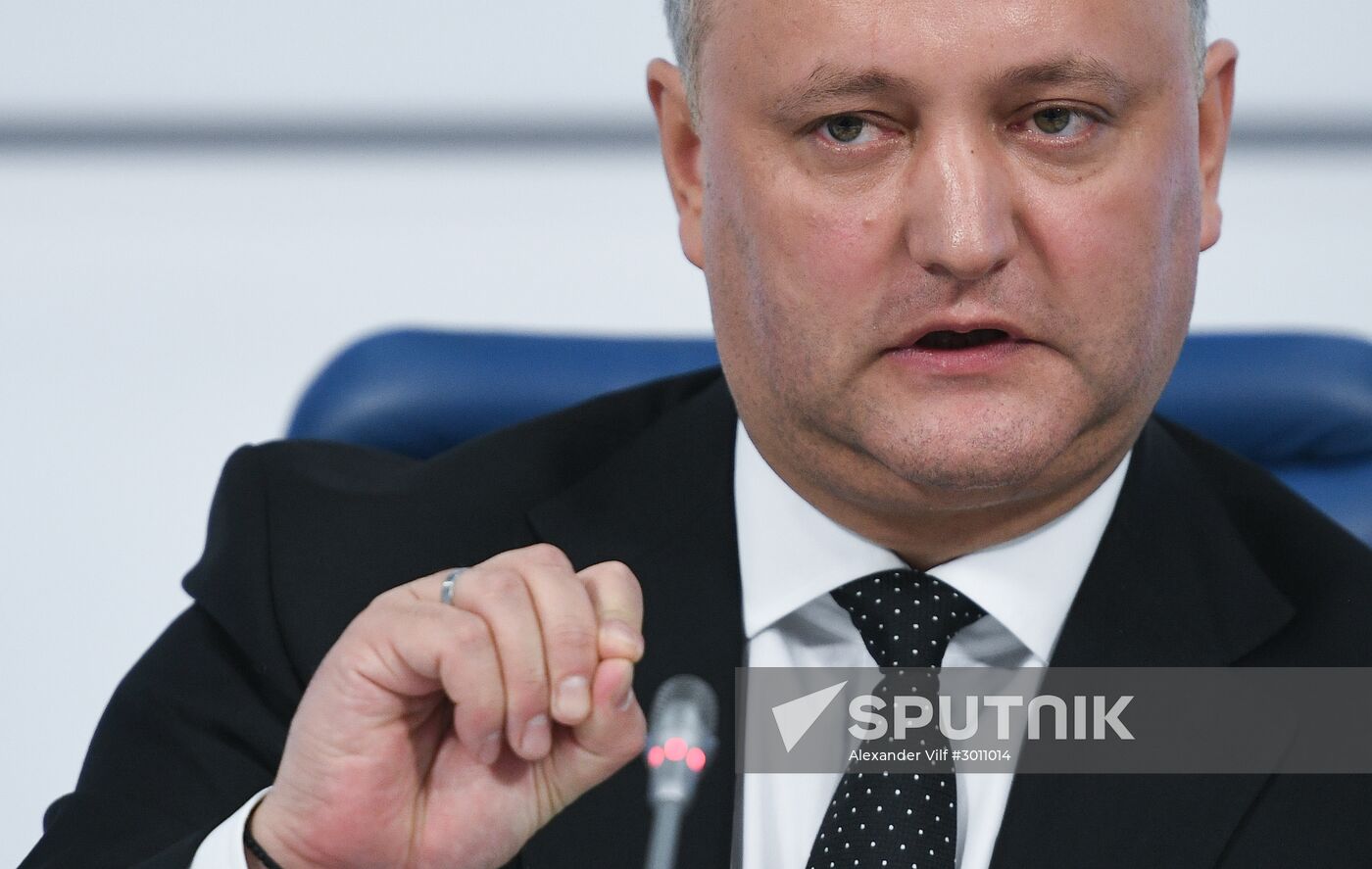 Press conference of President of Moldova Igor Dodon