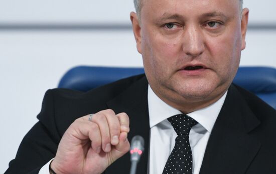 Press conference of President of Moldova Igor Dodon