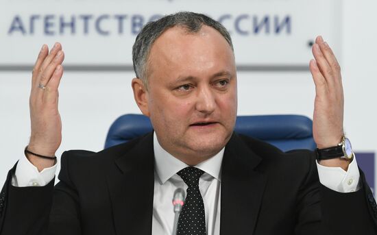 Press conference of President of Moldova Igor Dodon