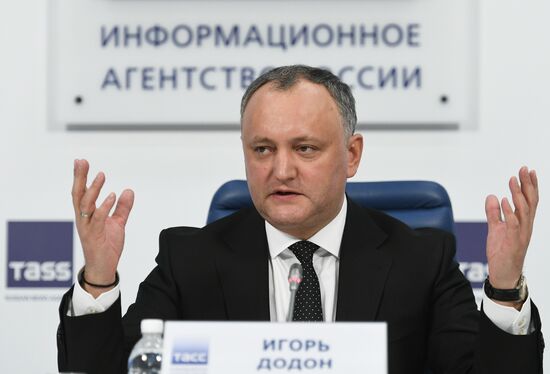 Press conference of President of Moldova Igor Dodon