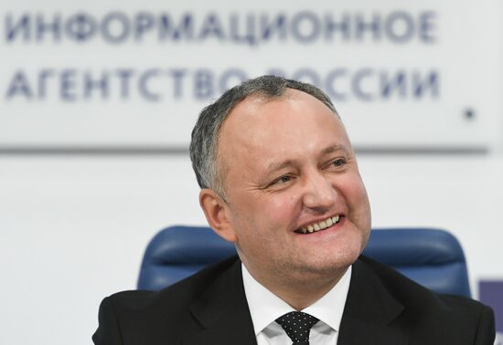 Press conference of President of Moldova Igor Dodon