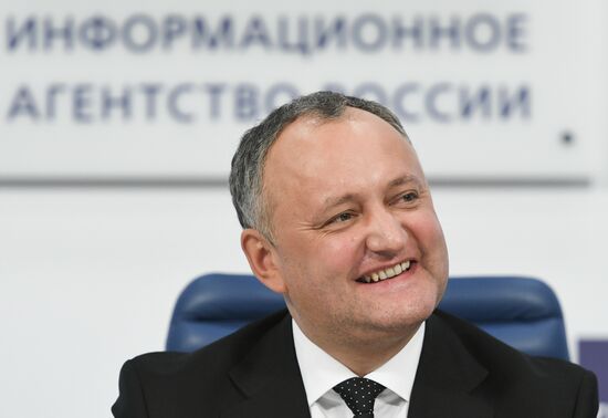 Press conference of President of Moldova Igor Dodon