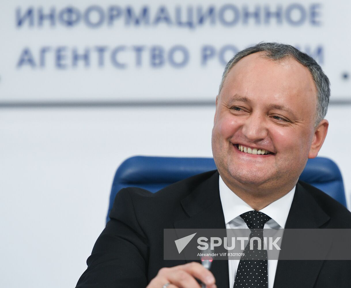 Press conference of President of Moldova Igor Dodon