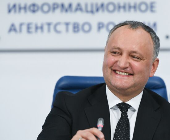 Press conference of President of Moldova Igor Dodon